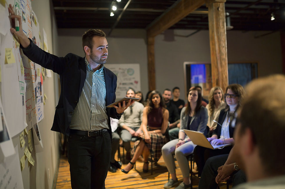 Scène de présentation commerciale