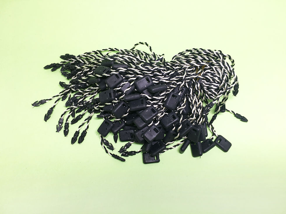 縮圖：棉線吊牌繩-黑色(雙色)