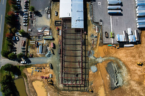 drone photography construction site