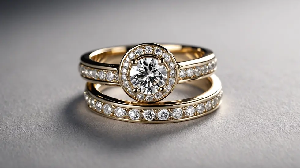 Close-up view of luxurious white gold rings
