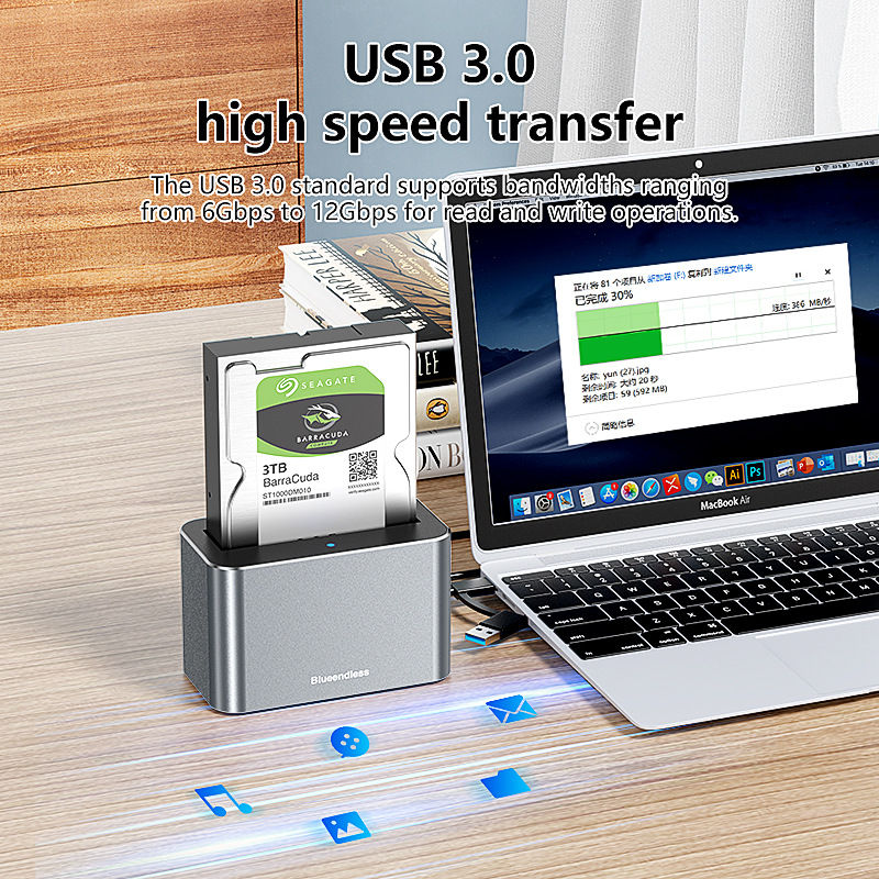 Thumbnail: Universal SAS SATA Hard Drive Dock Type-C USB 3.0
