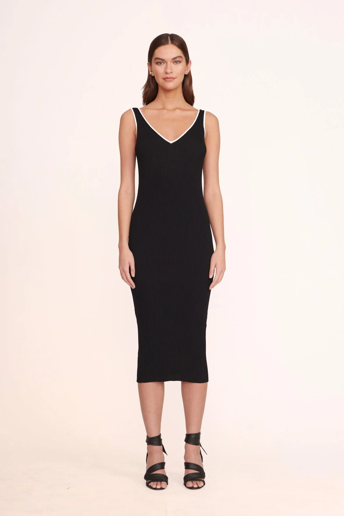 black dress with white lining 