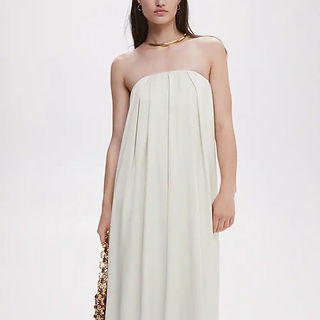 strapless chic cream dress