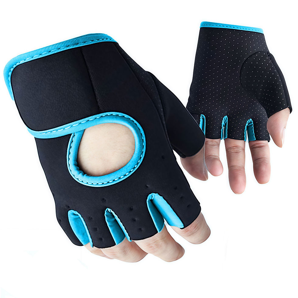Thumbnail: 1 Pair Unisex Adjustable Sports Gloves with Anti-slip Silicone Dots for Weightli