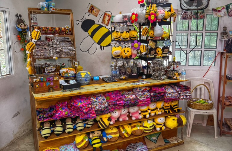 Handcrafted on the premises at Bee Friendly Cozumel — where the bees inspire everything.