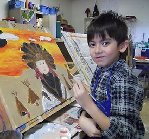 Child painting art lessons kids