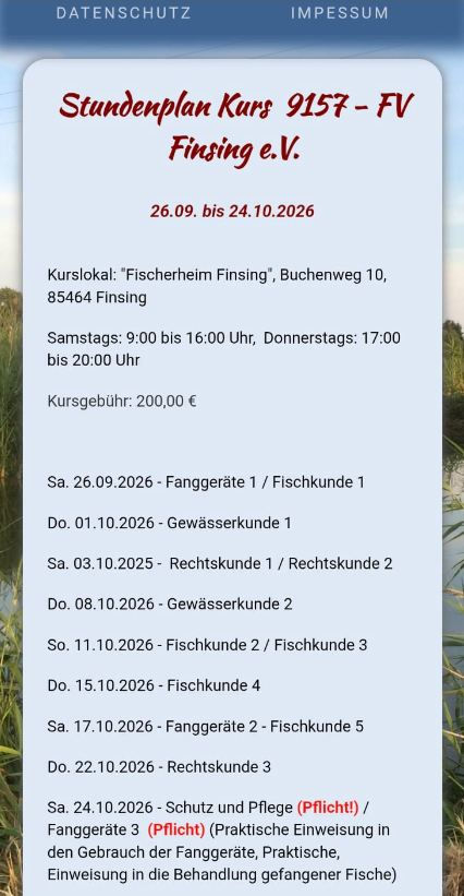 Neuer Kurs Fischerprüfung!