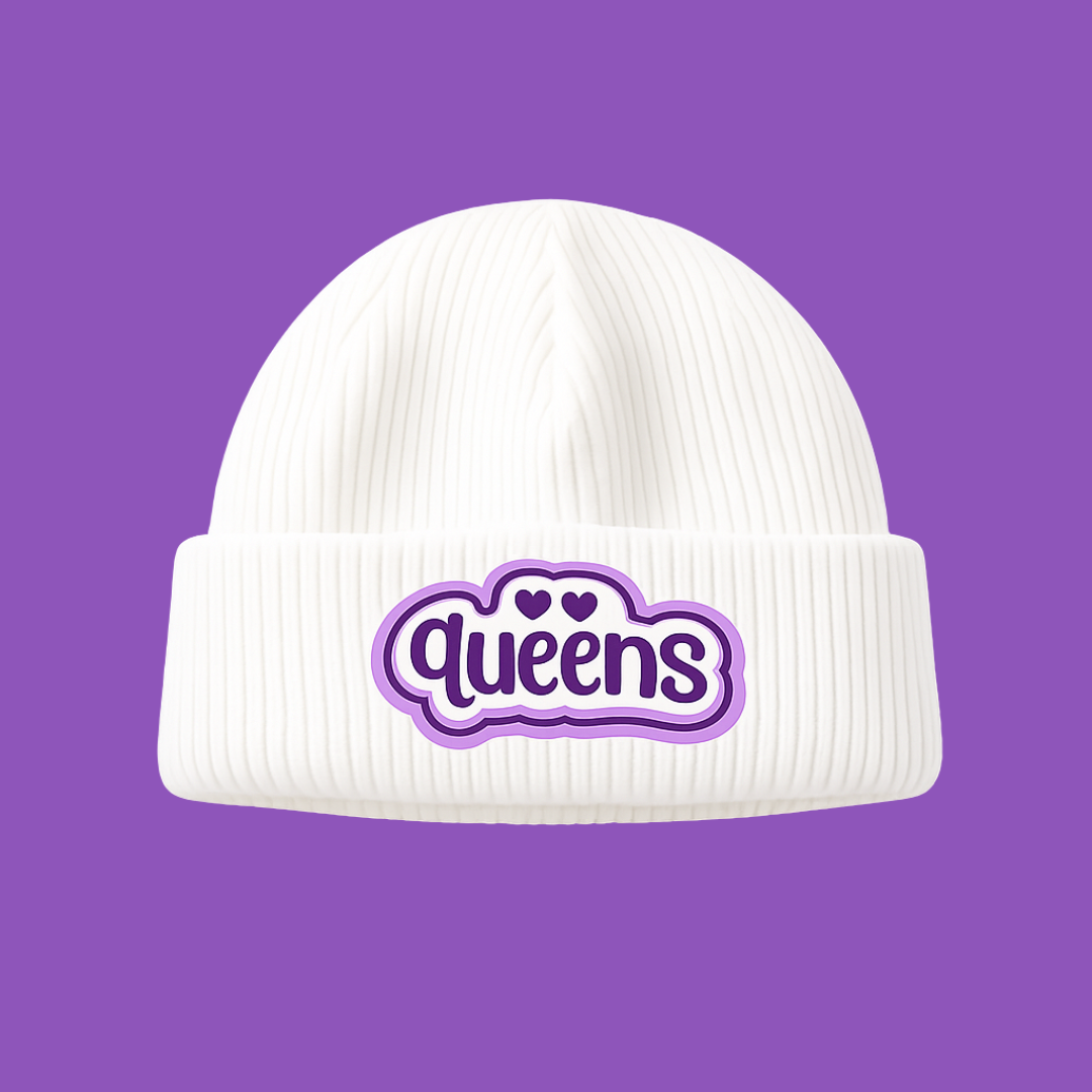 Gorro Lenhador Quëëns Branco/Roxo