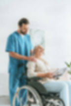 male caregiver with senior
