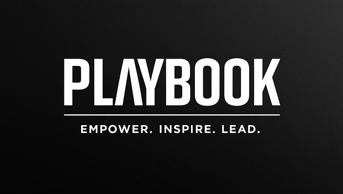 create a contemporay logo with a black beckgroud with a title _Playbook_ and subtitle _Emp