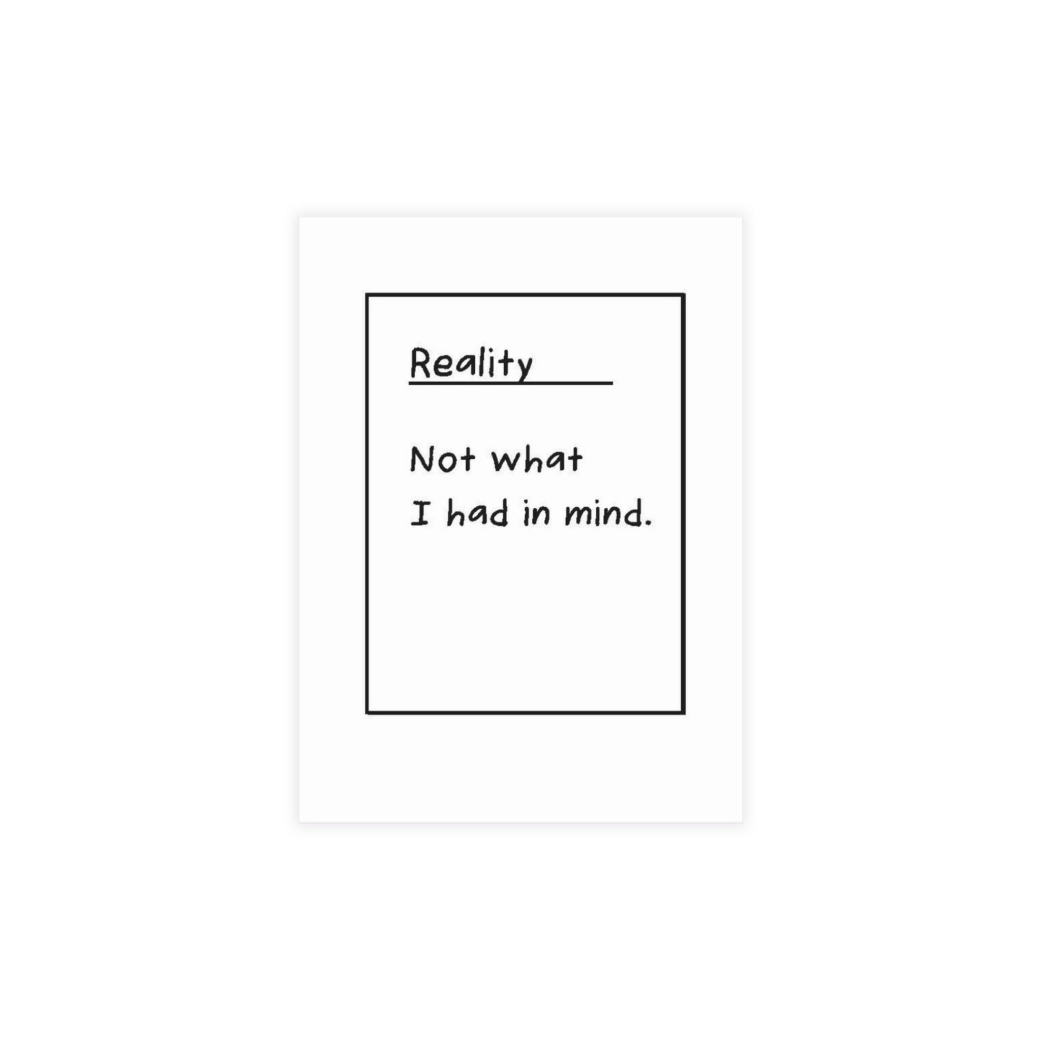 Art For Decent Folk Reality quirky flat notecard design