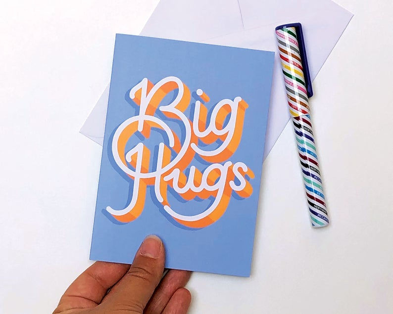 Thumbnail: 3-Pack Big Hugs Hand Drawn Greetings Cards