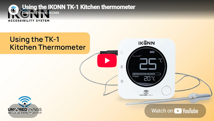 A video showing how to use the TK-1 kitchen thermometer and how to use it together with the IKONN Controller or myIKONN app.