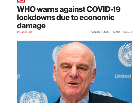 WHO warns against COVID-19 lockdowns due to economic damage