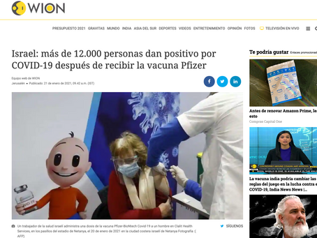 Israel: más de 12.000 personas dan positivo por COVID-19 después de recibir la vacuna Pfizer