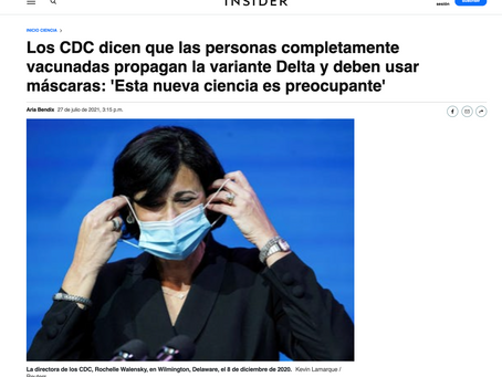 La CDC dice : "Personas completamente vacunadas propagan la variante Delta y deben usar máscara"