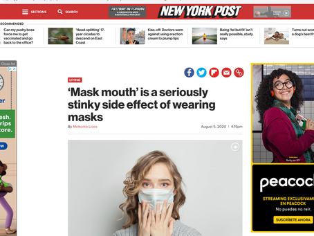 ARTICULO en el NEW YORK POST advierte que acorde a Expertos Mascarillas causan Multiples problemas