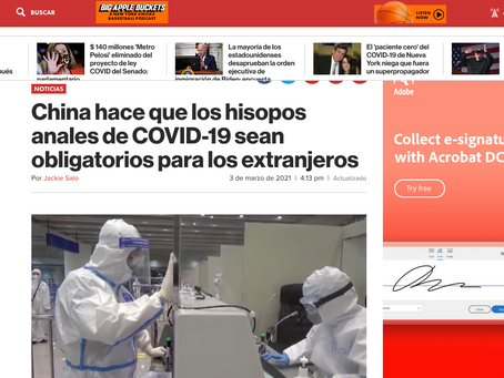 China hace que los hisopos anales de COVID-19 sean obligatorios para los extranjeros
