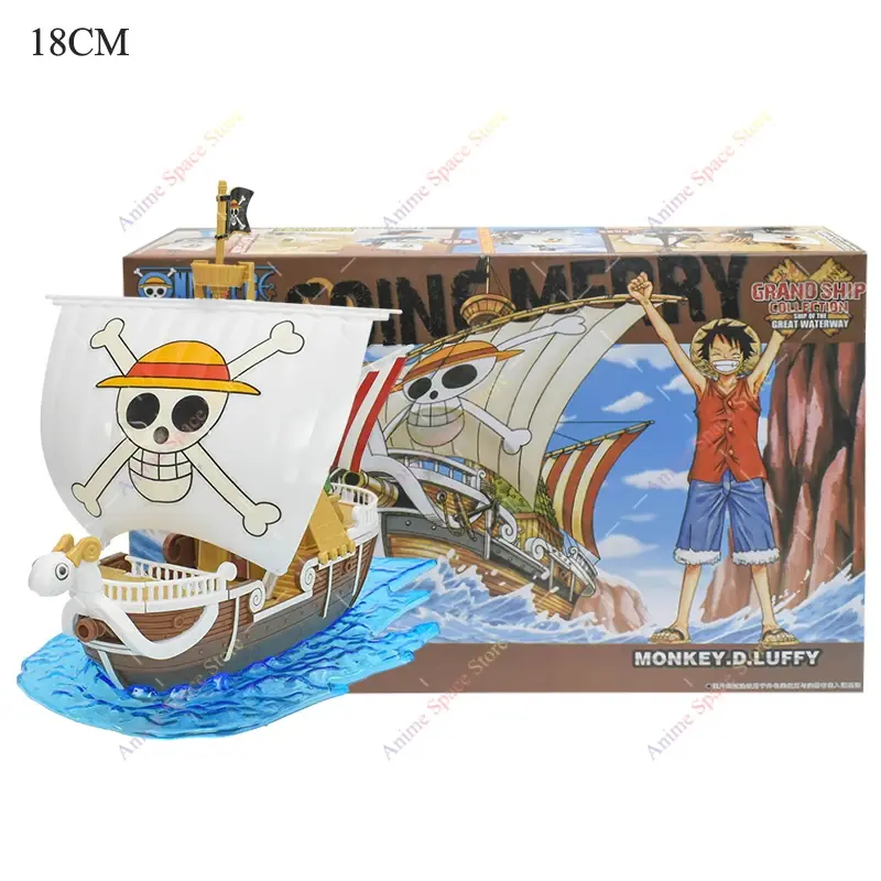 18cm Anime One Piece Figure Thousand Sunny Going Merry Boat Pirate Ship
