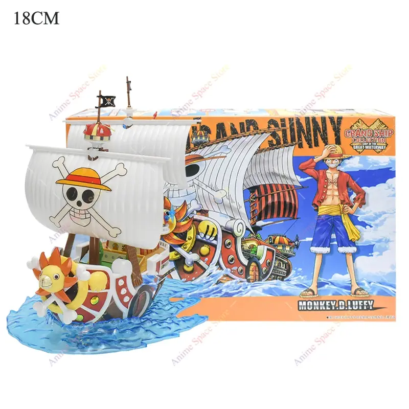 18cm Anime One Piece Figure Thousand Sunny Going Merry Boat Pirate Ship