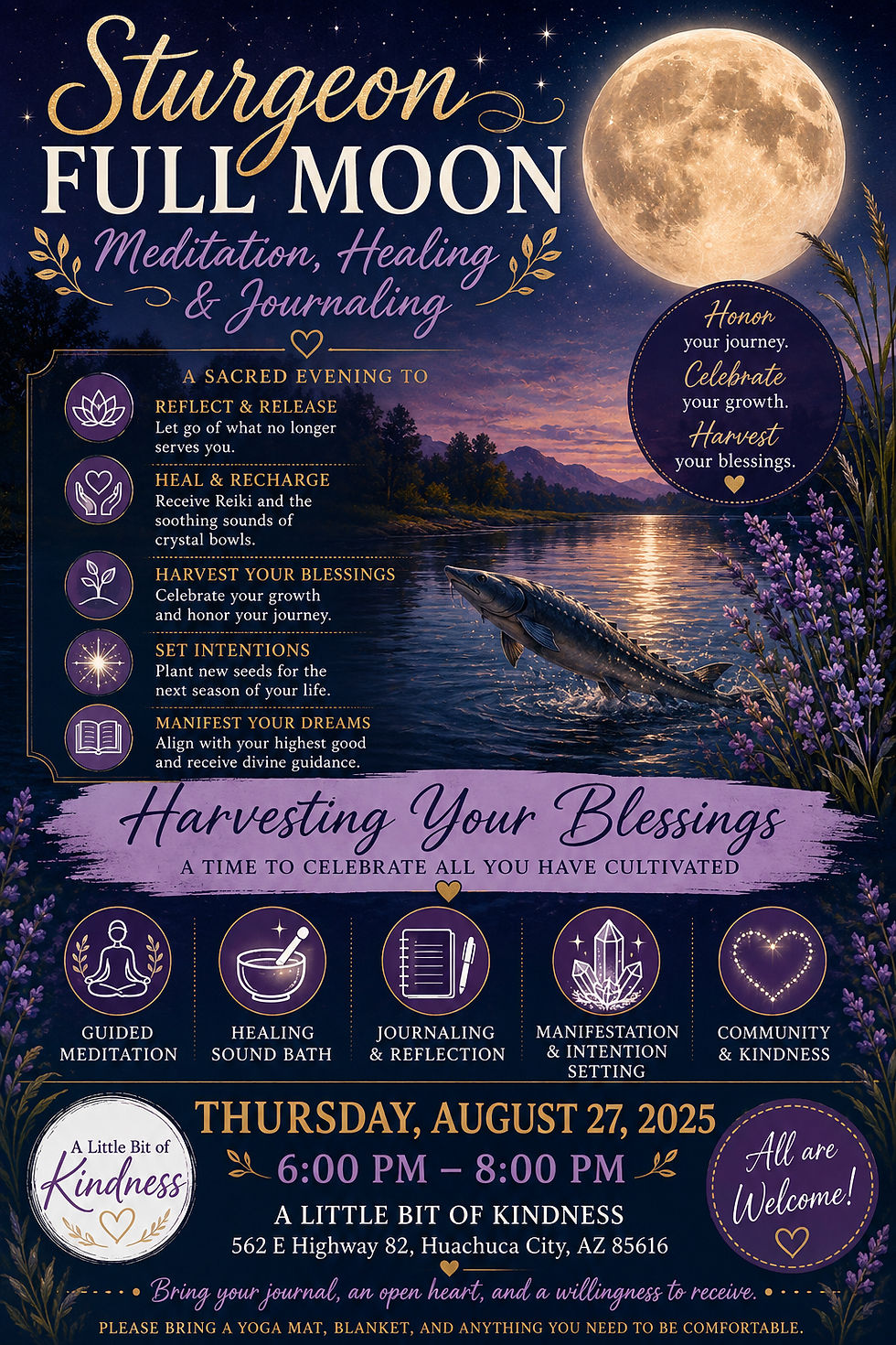 Harvesting Your Blessings: Sturgeon Full Moon Meditation, Healing & Journaling