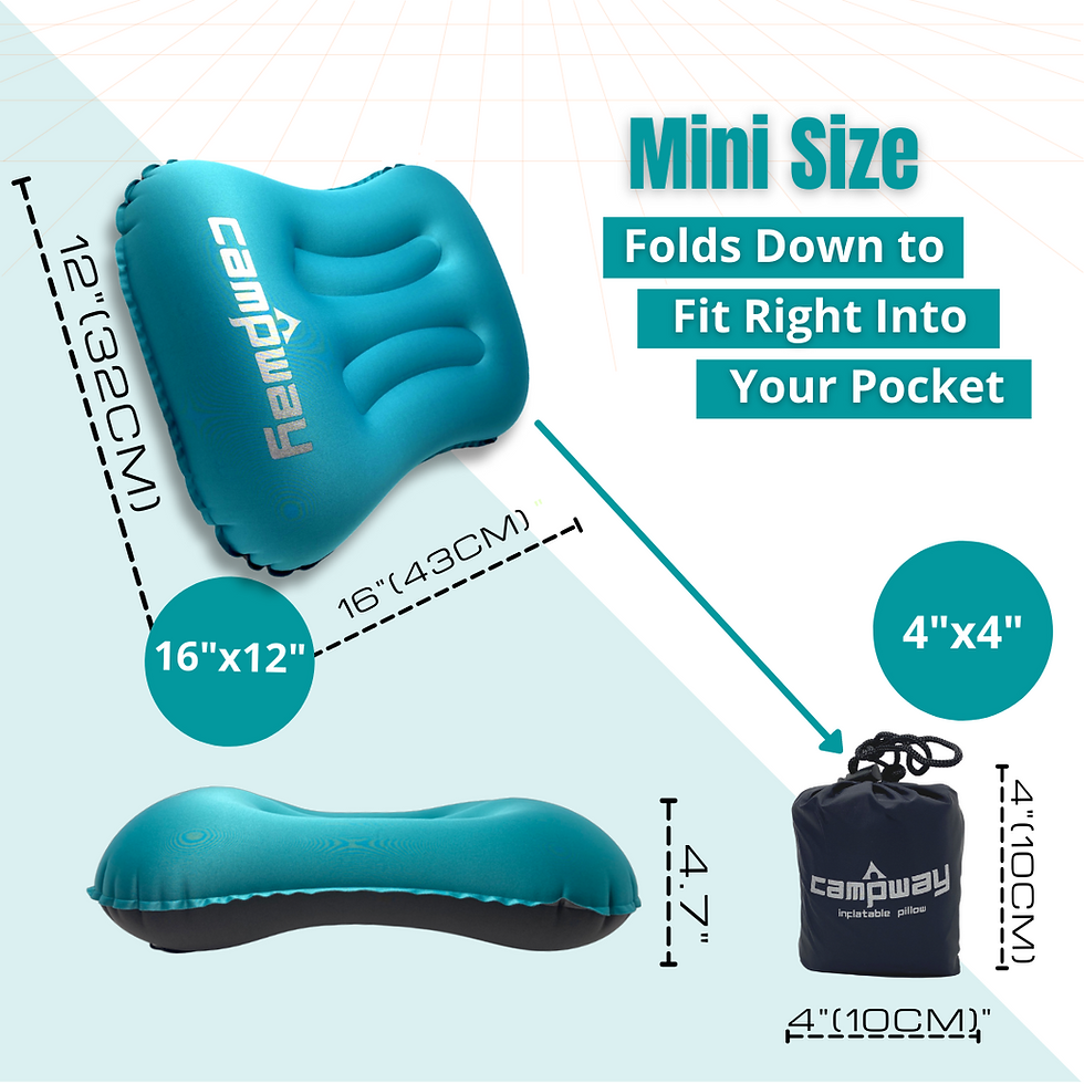 Thumbnail: MIRI Ultralight Inflatable Camping and Travel Pillow - Cool Blue