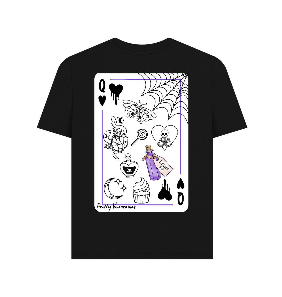 Thumbnail: Black Queen of hearts t-shirt
