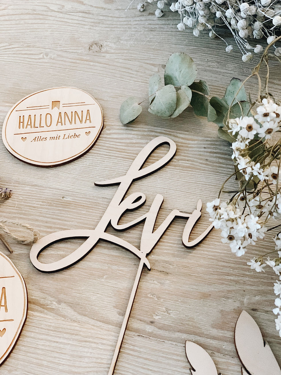 Miniaturbild: Cake Topper Schriftzug // 1x Wunschname