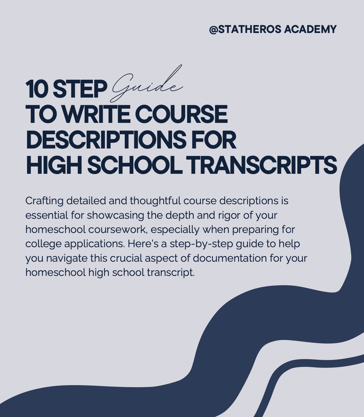 Homeschool High School Transcript Course Descriptions