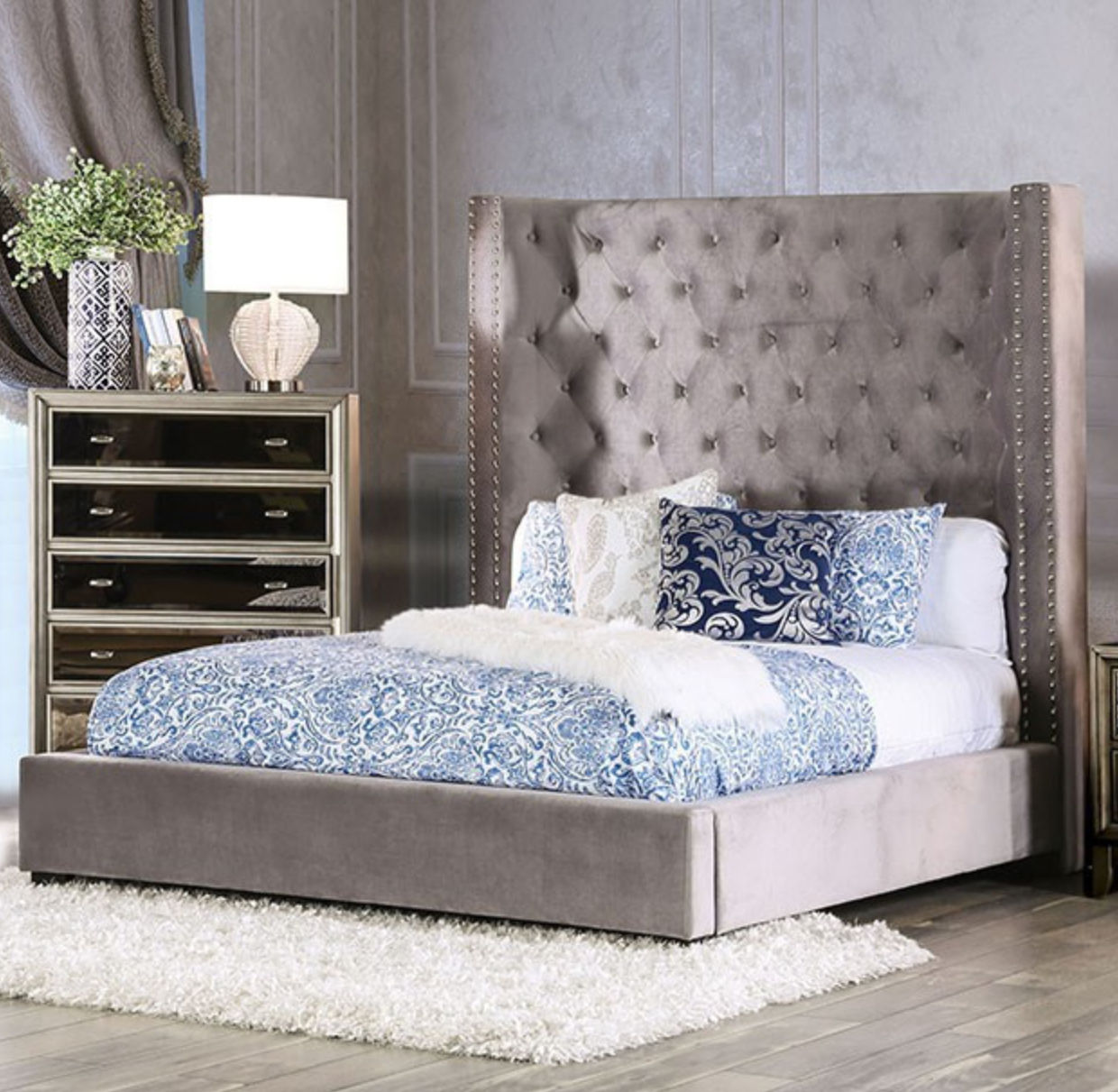 QUEEN GRAY BED