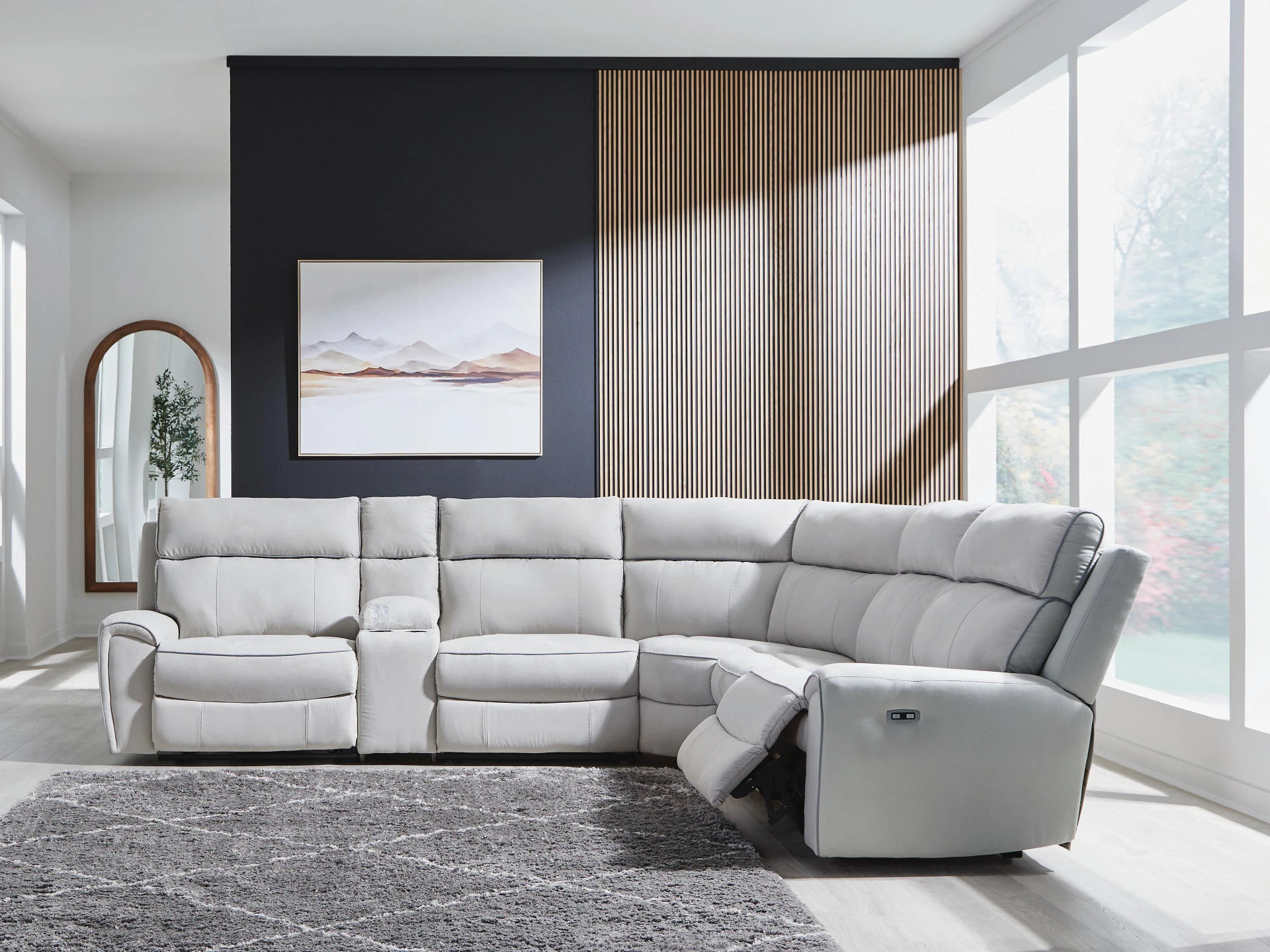 6 Piece Dual Power Reclining Sectional with Console