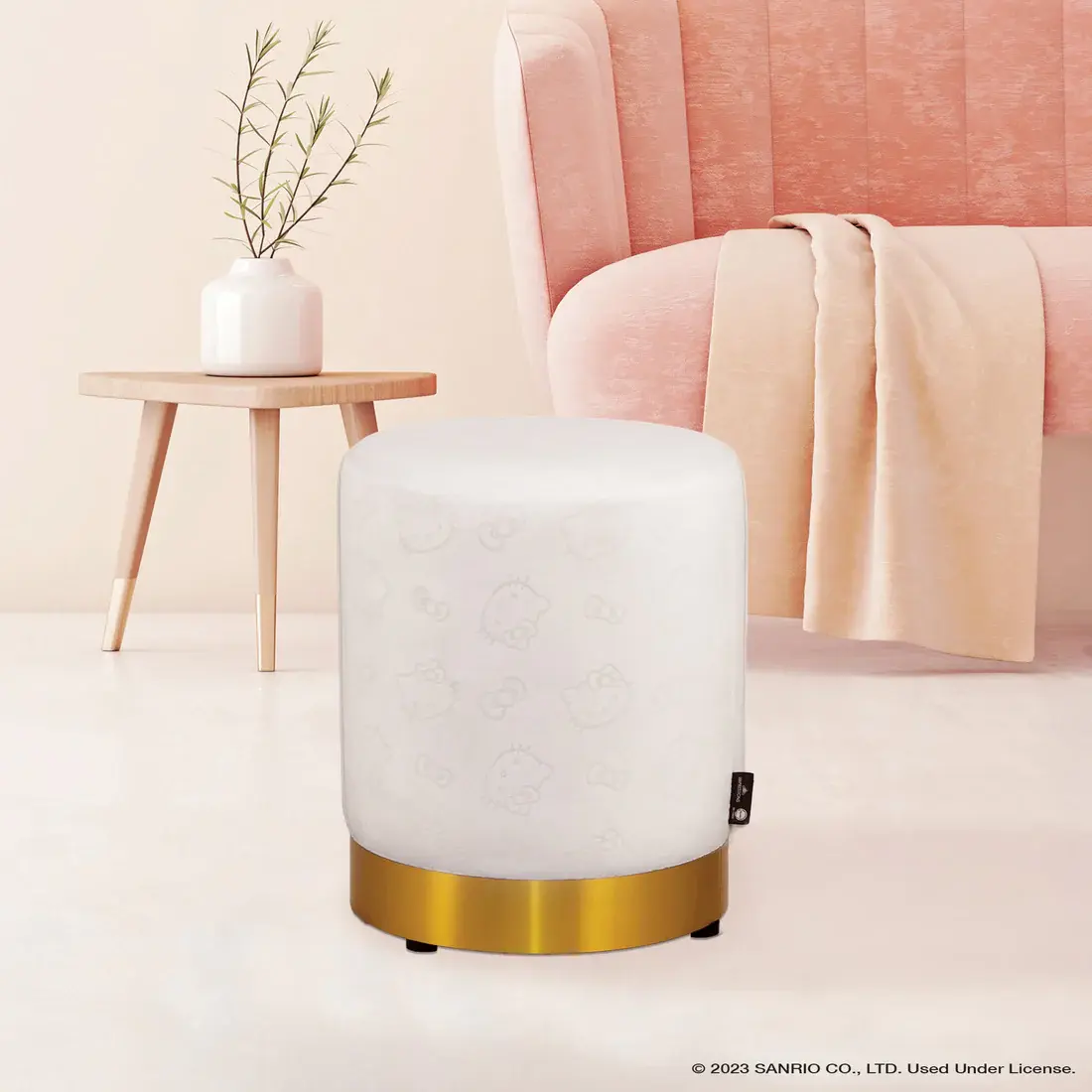 Hello Kitty® Round Vanity Ottoman WHITE 