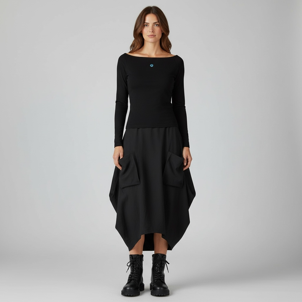 Black Linen Skirt