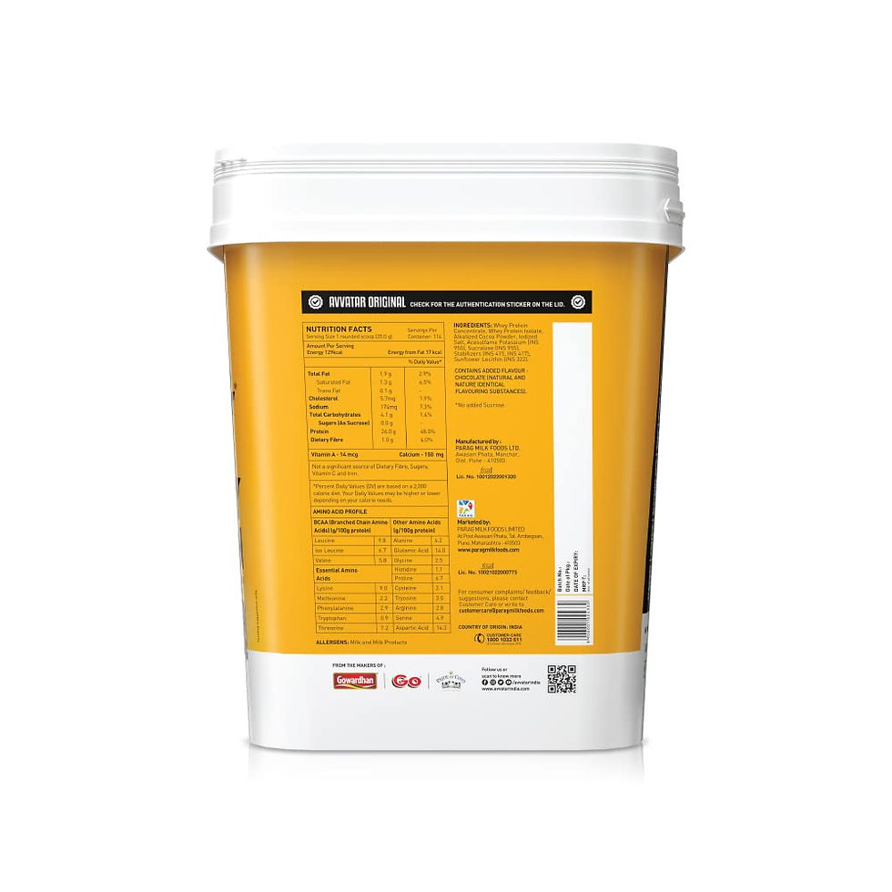 Thumbnail: AVVATAR WHEY PROTEIN | 4Kg | Belgian Chocolate Flavour