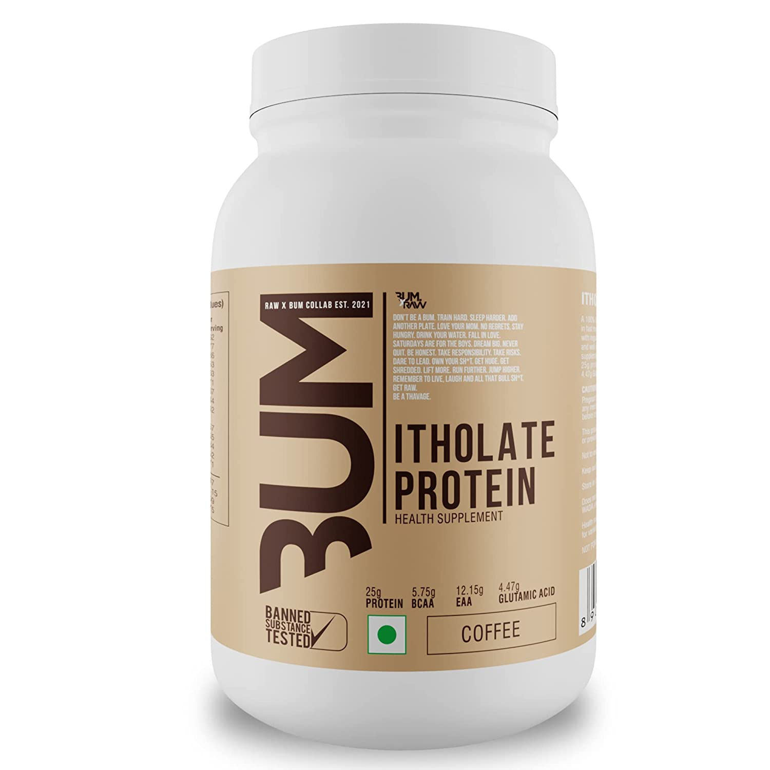 RAW CBUM Itholate Whey Protein Powder | 1kg | Coffee