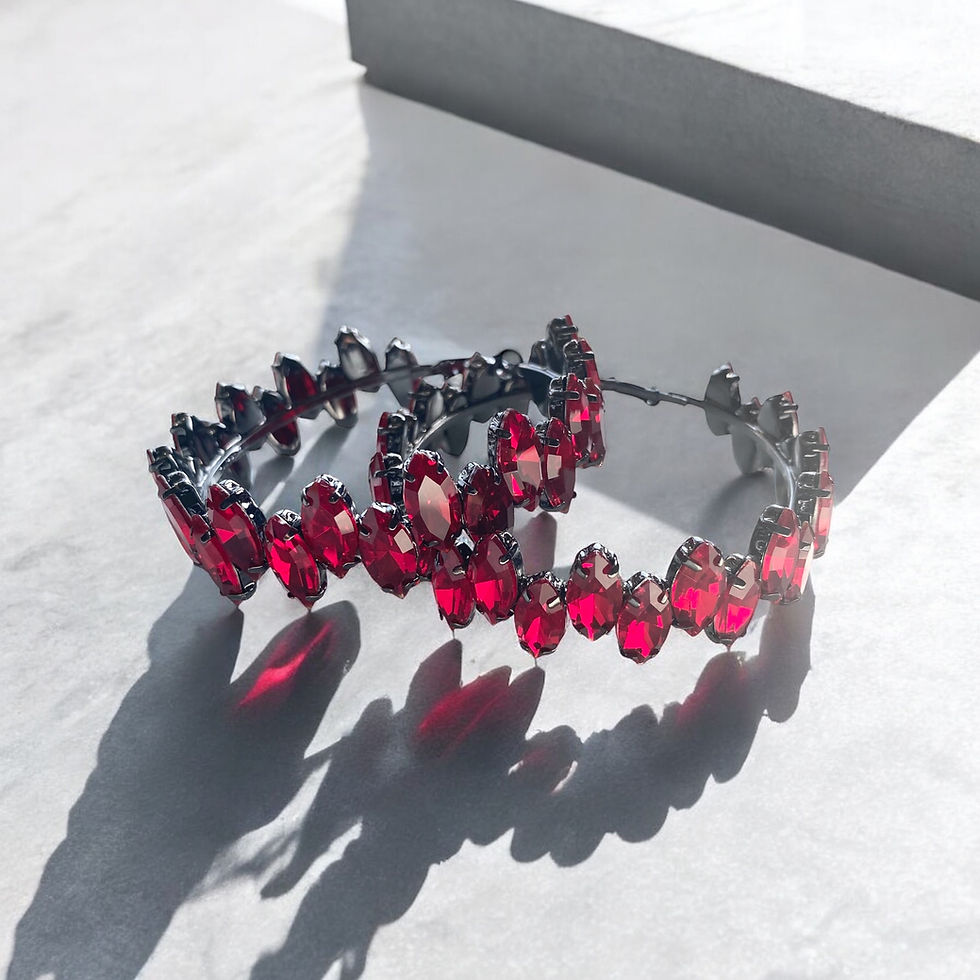 Large Crystal statement hoop earrings