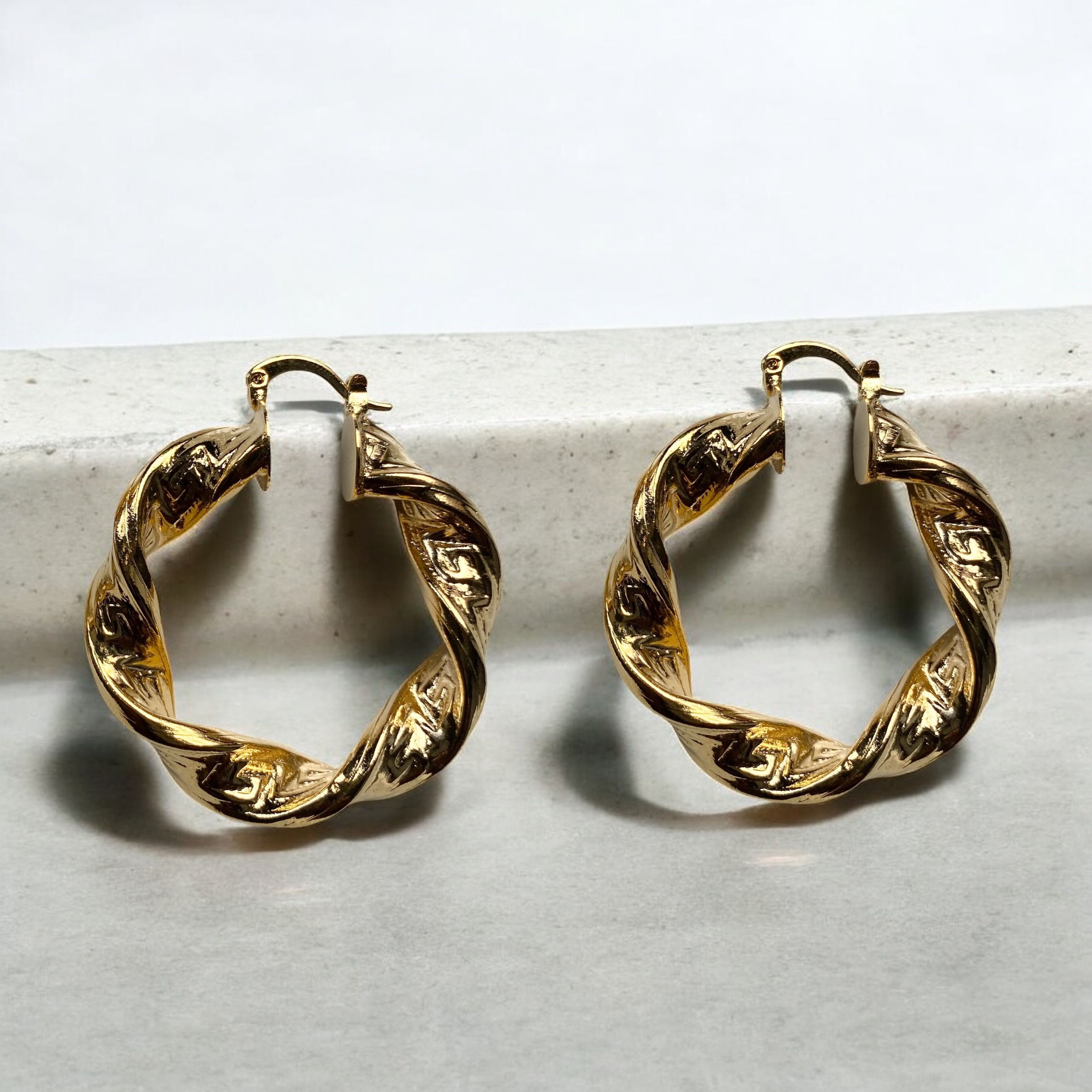 Chunky gold hoop earrings