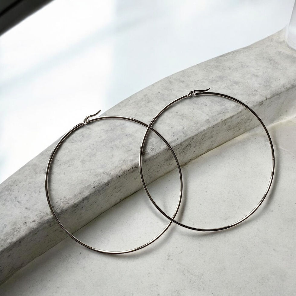 Miniatura: Stainless steel hoop earrings