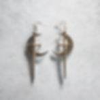 Large Moon And Sword Earrings gold