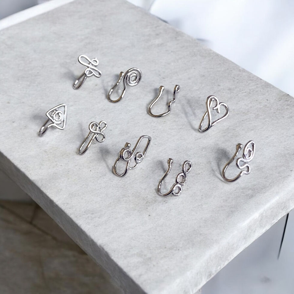 Faux nose rings silver