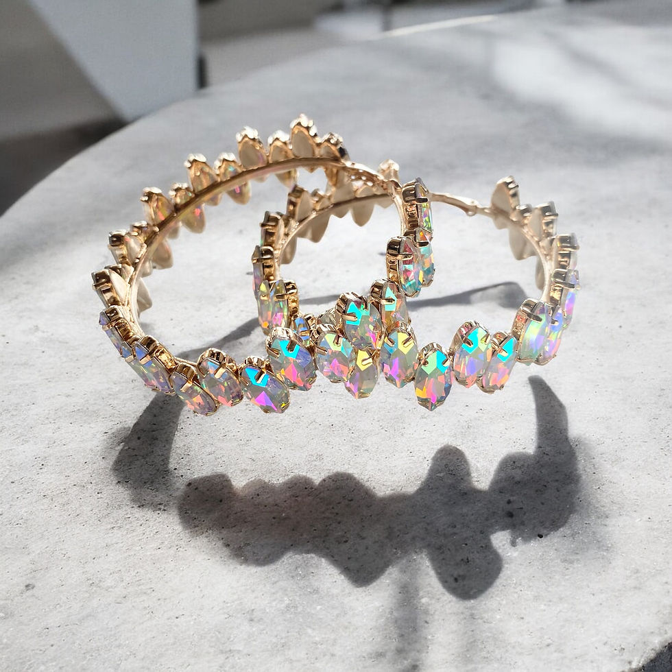 Large crystal statement hoop earrings