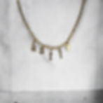 Gothic name necklace gold