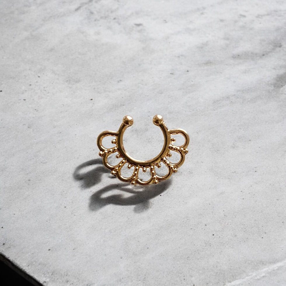 Faux statement boho septum ring gold