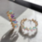 Large crystal statement hoop earrings gold
