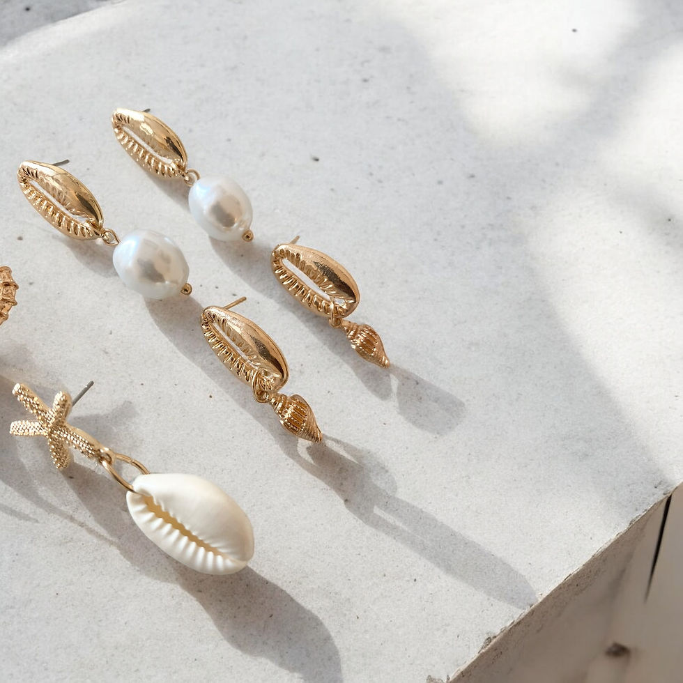 Thumbnail: Ocean (Light) - 4 Pack Of Shell Earrings