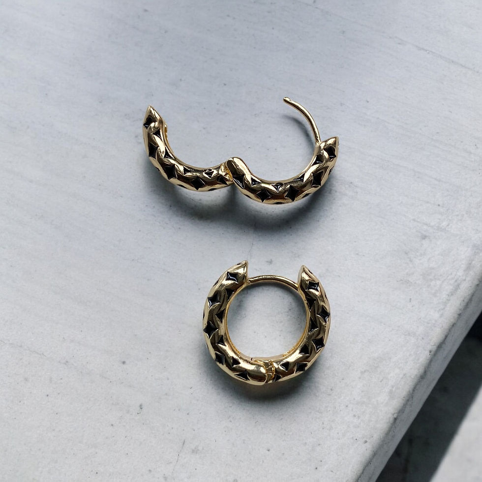 Thumbnail: Tribal Huggie hoop earrings