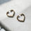 Miniatura: Bamboo heart hoop earrings gold