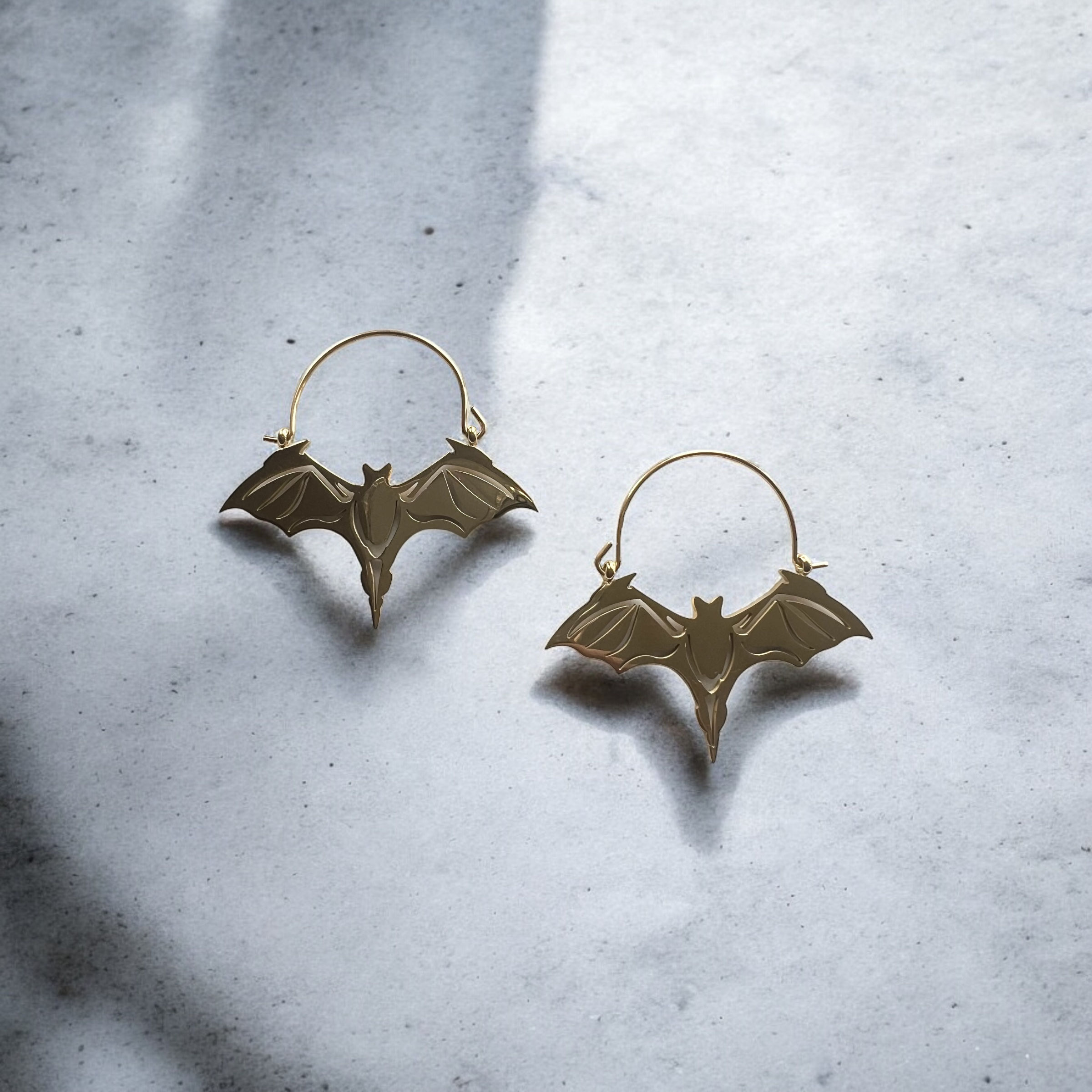 Bellatrix (Premium) - Bat Hoop Earrings