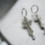 Thumbnail: Cross hoop earrings