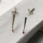 Dagger sword earrings gold
